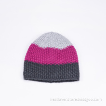 color-block knitted thermal hat